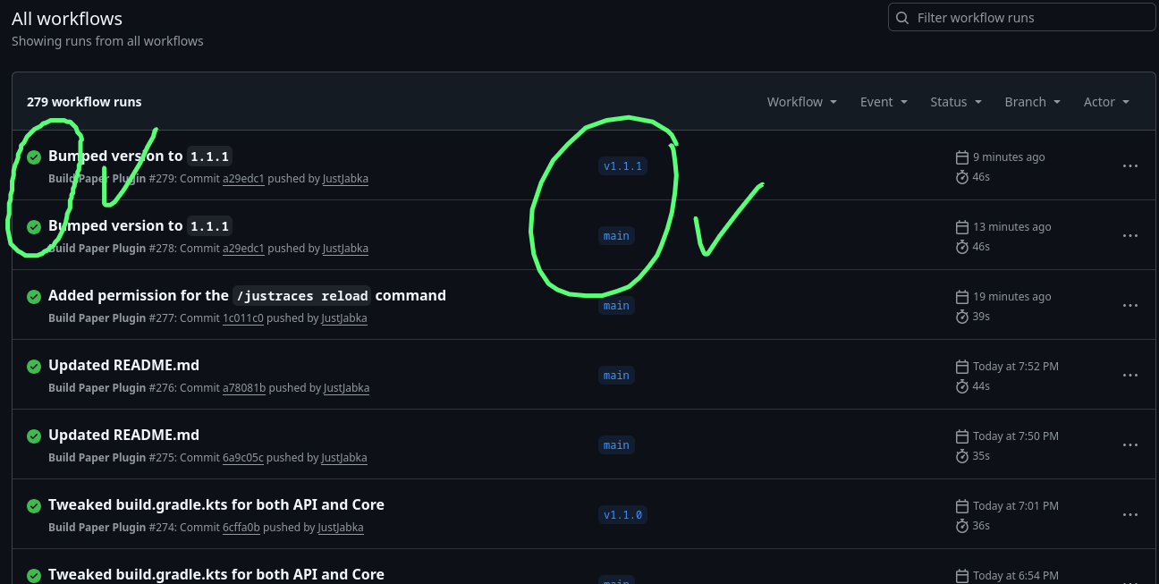 Github Actions Tab